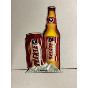 Rare Vintage TECATE Beer Metal Sign Sport Bar Pub Beer Sign Mancave Wall Decor